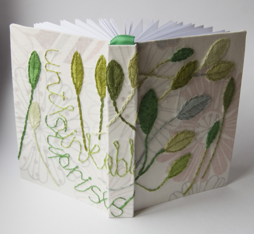 Camilla Lekebjer Handmade book with embroidery