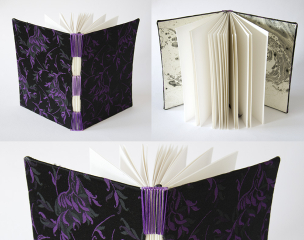 Camilla Lekebjer Handmade book with headband and marbled end-papers