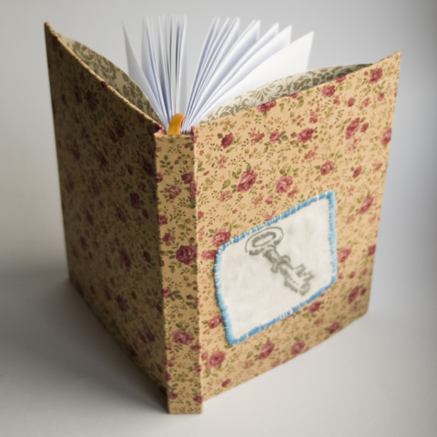 Camilla Lekebjer Handmade book with stenciled key