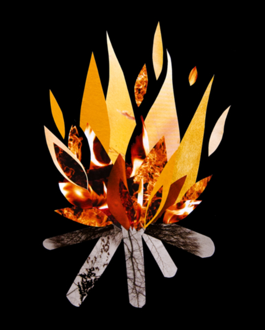 I burn like a good bonfire in whatever I do – Collage by Camilla Lekebjer